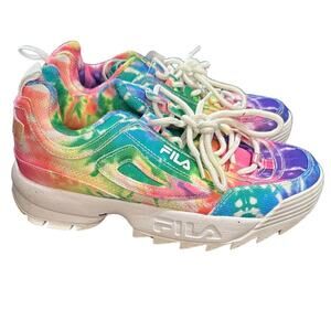 Fila Women's Disruptor Ii Tie Dye Sneaker SZ 7 Rainbow Multicolor